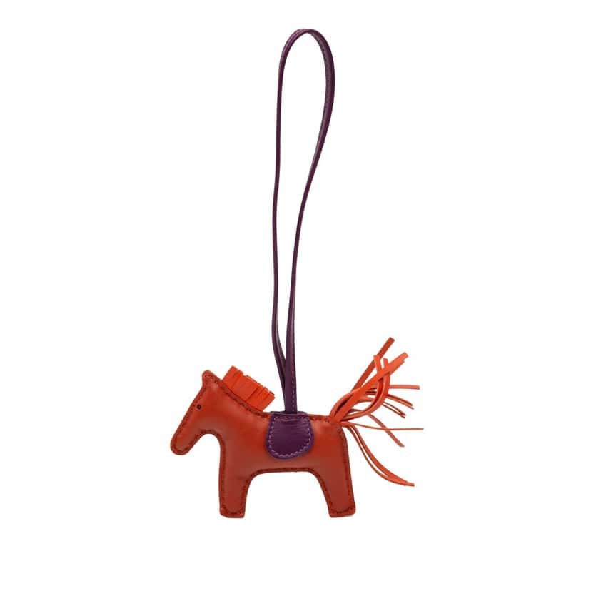 Hermès Milo Lambskin Grigri Rodeo Bag Charm PM Orange Leather Very good condition - Front View
