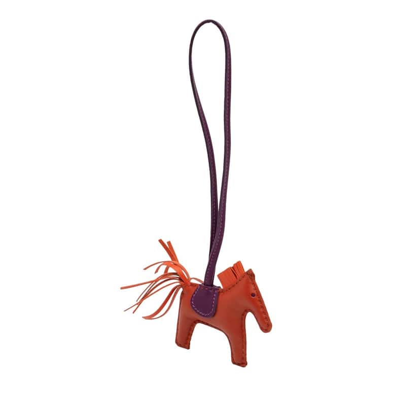 Hermès Milo Lambskin Grigri Rodeo Bag Charm PM Orange Leather Very good condition - Back View