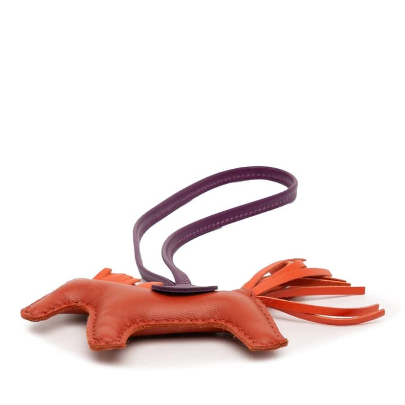 Hermès Milo Lambskin Grigri Rodeo Bag Charm PM Orange Leather Very good condition - Inside View