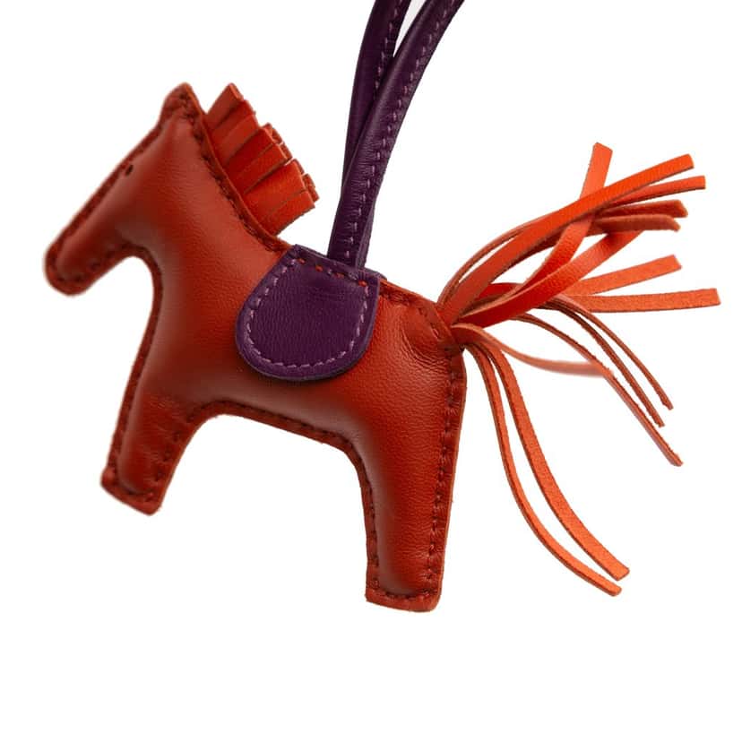 Hermès Milo Lambskin Grigri Rodeo Bag Charm PM Orange Leather Very good condition - Box View