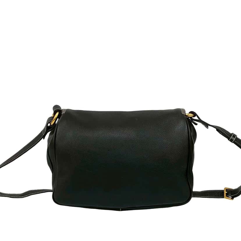 LOEWE Leather Anagram Flap Crossbody Black Leather Very good condition - Back View