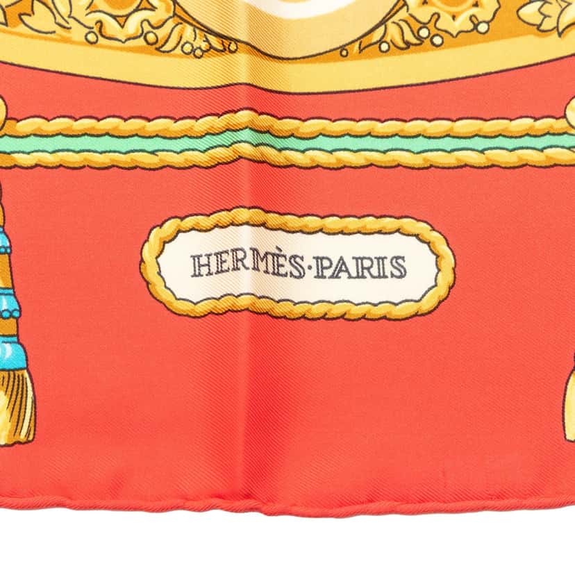 Hermès Hommage A Charles Garnier Silk Scarf 90 Red Very good condition - Inside View