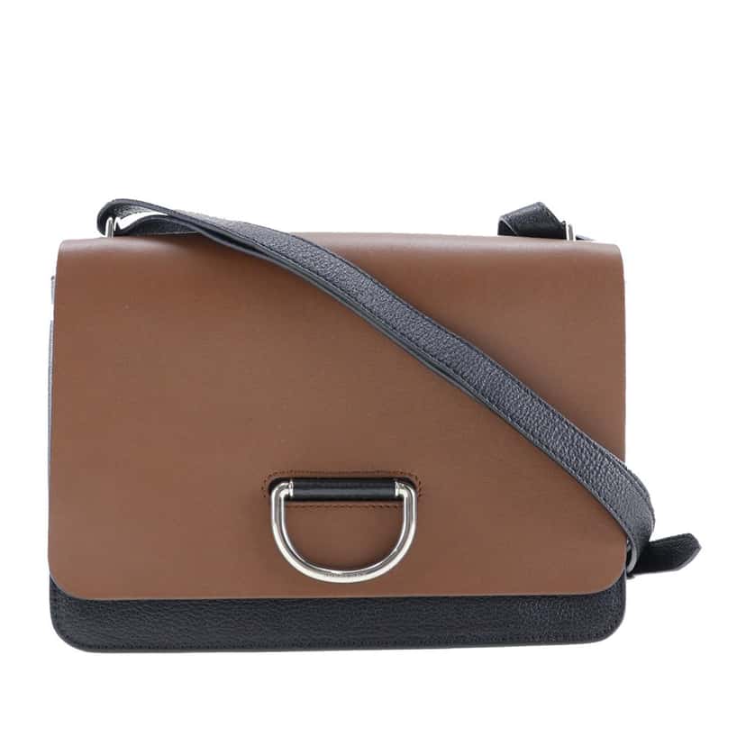 Burberry Medium Bicolor Leather D Ring Crossbody Brown Leather Very good condition - Front View