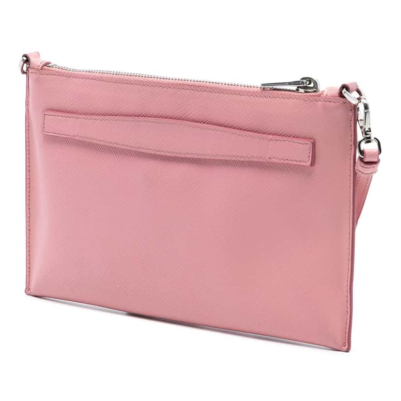 Prada Saffiano Shoulder Bag Pink Leather Very good condition - Back View