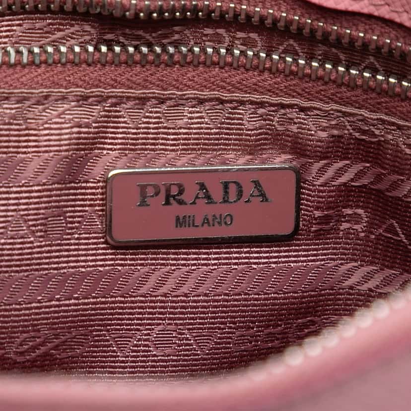 Prada Saffiano Shoulder Bag Pink Leather Very good condition - Box View
