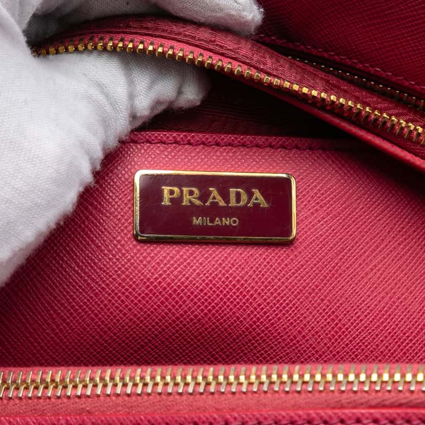 Prada Large Saffiano Lux Galleria Double Zip Satchel Pink Leather Very good condition - Box View