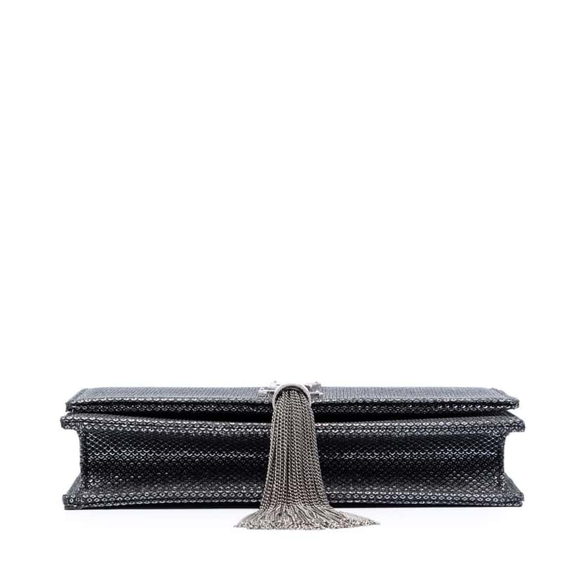Saint Laurent Metallic Mesh Monogram Tassel Kate Wallet on Chain Silver Very good condition - Inside View