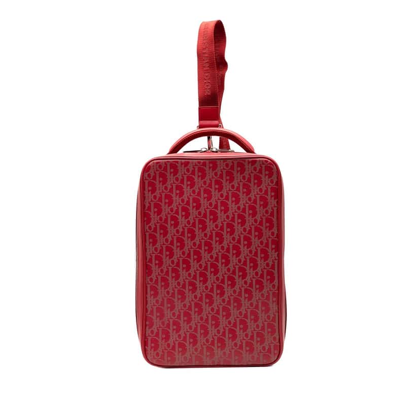 Dior Oblique Perforated Calfskin Galaxy World Tour Shoe Case Red Leather Very good condition - Front View