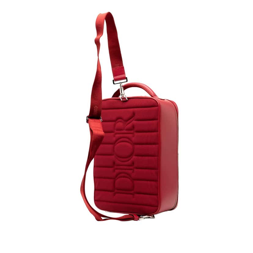 Dior Oblique Perforated Calfskin Galaxy World Tour Shoe Case Red Leather Very good condition - Back View