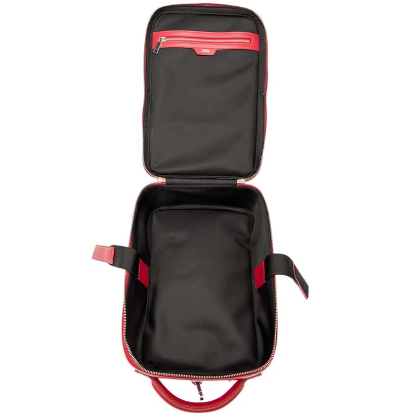 Dior Oblique Perforated Calfskin Galaxy World Tour Shoe Case Red Leather Very good condition - Model View