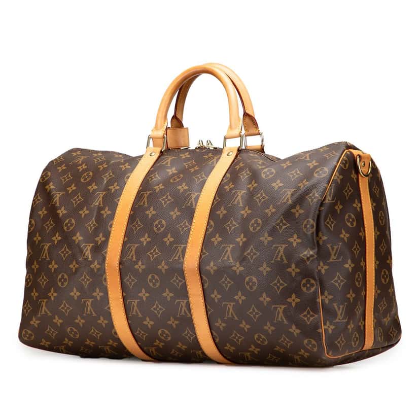 Louis Vuitton Monogram Keepall Bandouliere 50 Brown Canvas Good condition - Back View
