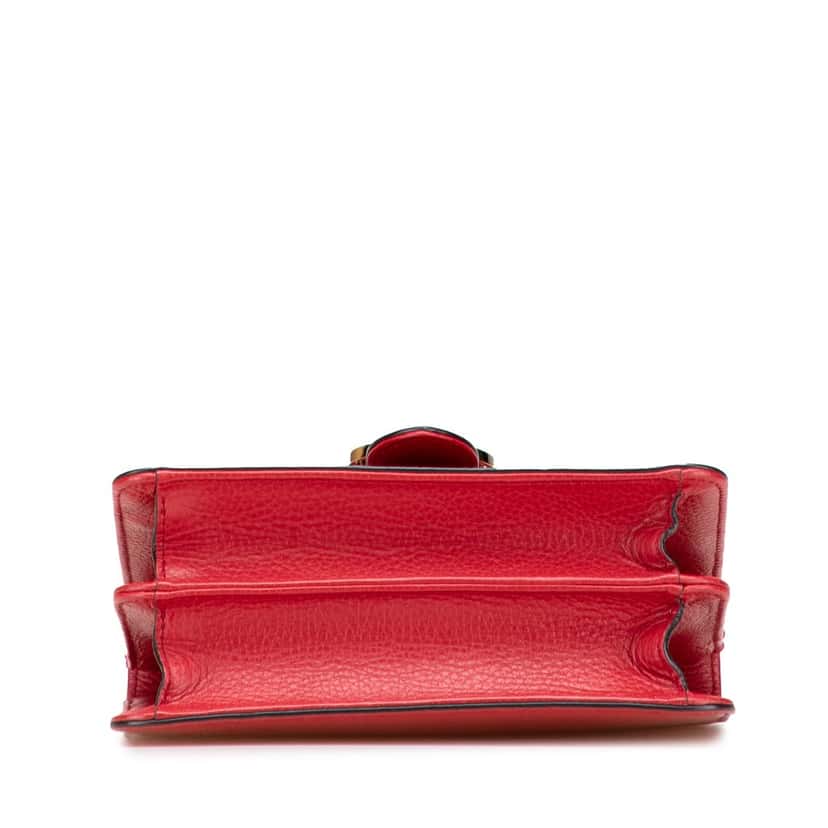 Gucci Small Dollar Calfskin Interlocking G Crossbody Red Leather Very good condition - Inside View