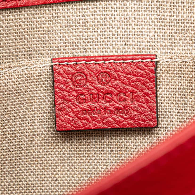 Gucci Small Dollar Calfskin Interlocking G Crossbody Red Leather Very good condition - Box View