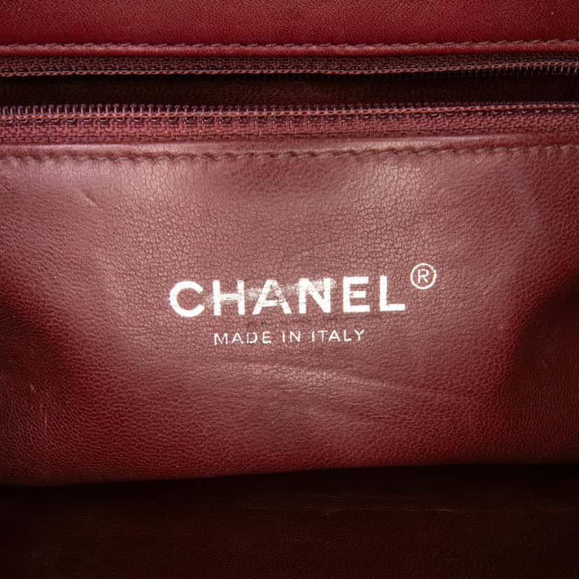Chanel CC Stitched Calfskin Chain Flap Red Leather Good condition - Box View