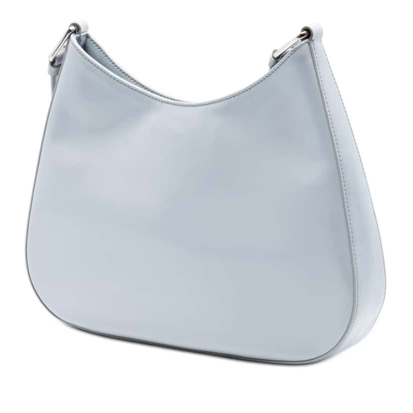 Prada Spazzolato Leather Cleo Shoulder Bag Blue Leather Very good condition - Back View