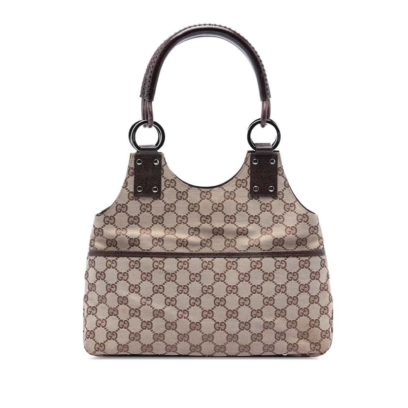 Gucci GG Canvas Shoulder Bag Beige Very good condition - Front View