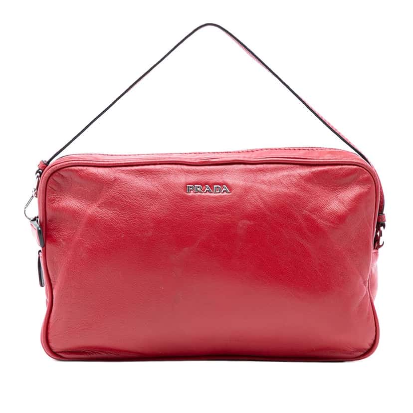 Prada Leather Handbag Red Leather Very good condition - Front View