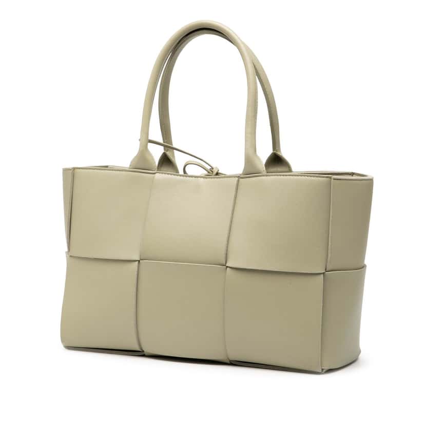 Bottega Veneta Small Nappa Maxi Intrecciato Arco Tote Green Leather Very good condition - Back View