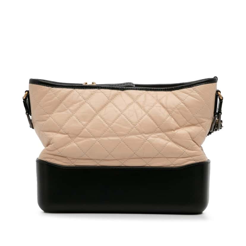 Chanel Medium Bicolor Lambskin Gabrielle Crossbody Beige Leather Good condition - Model View