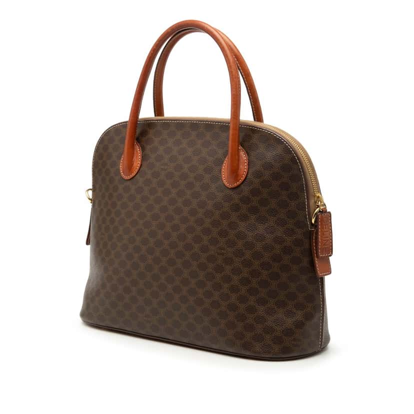 Celine Macadam Coated Canvas Dome Handbag Brown Very good condition - Back View