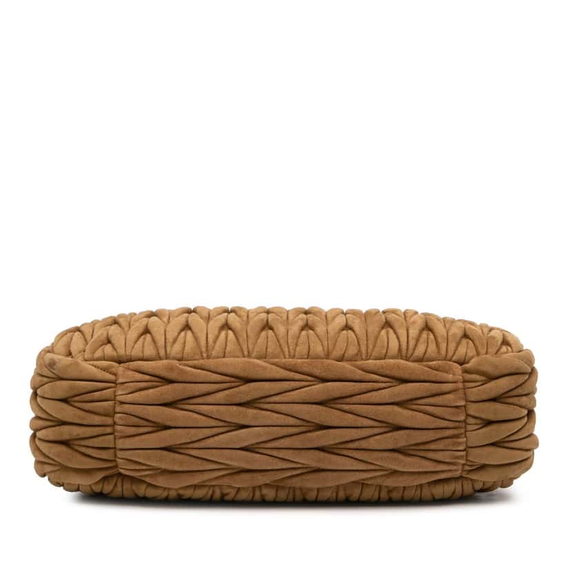 Miu Miu Large Matelasse Suede Wander Bag Brown Leather Very good condition - Inside View