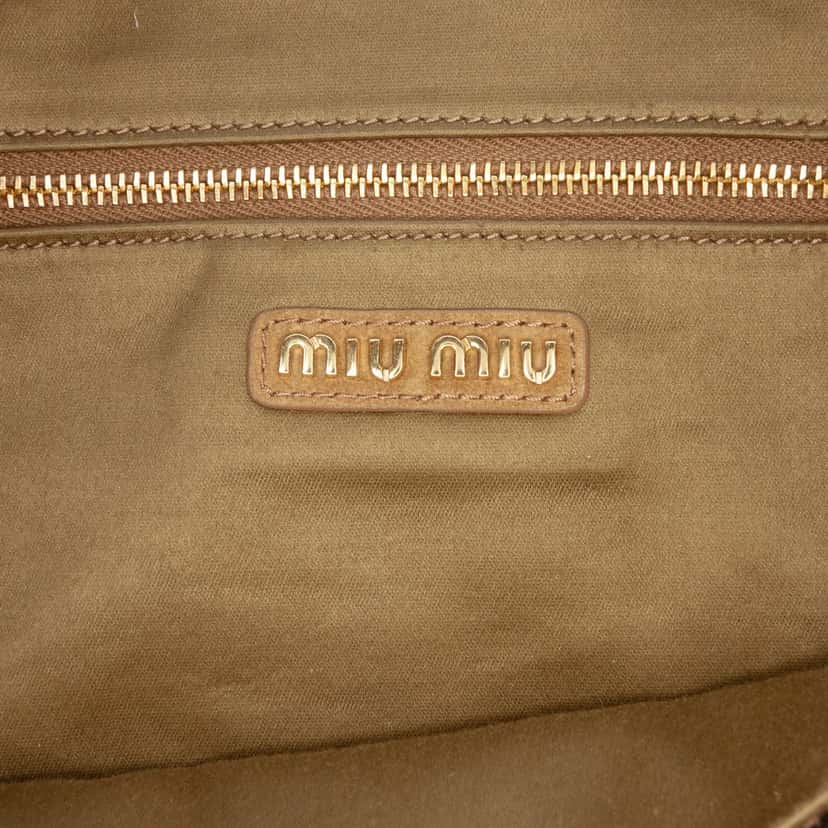 Miu Miu Large Matelasse Suede Wander Bag Brown Leather Very good condition - Box View