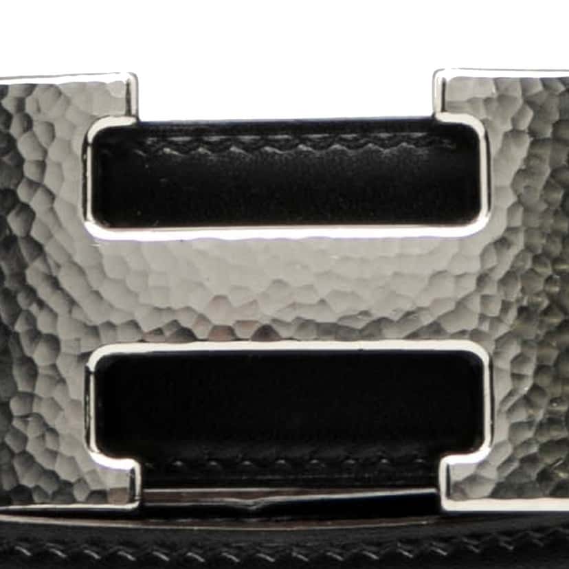 Hermès Swift and Togo Constance H Martelee Reversible Belt Black Leather Very good condition - Model View