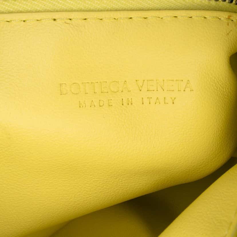 Bottega Veneta Mini Calfskin Double Knot Bag Yellow Leather Very good condition - Box View