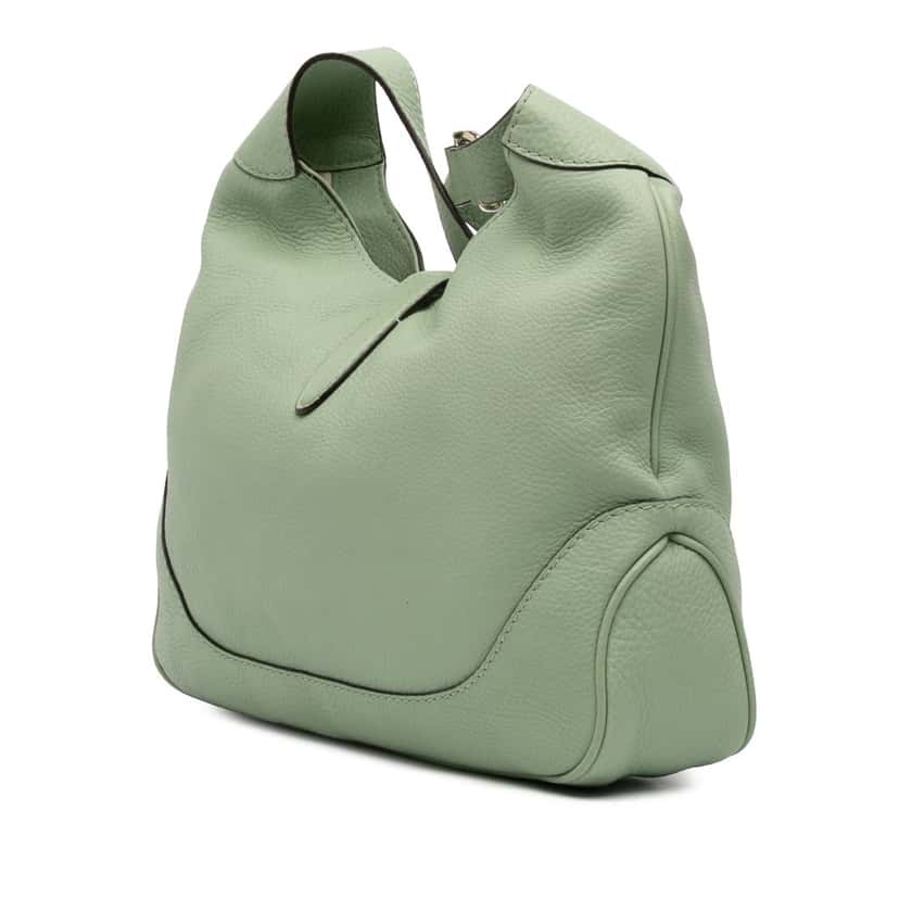 Gucci Calfskin Jackie O Bouvier Crossbody Green Leather Very good condition - Back View