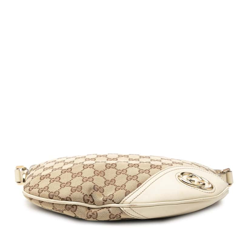 Gucci Medium GG Canvas New Britt Half Moon Crossbody Beige Very good condition - Inside View
