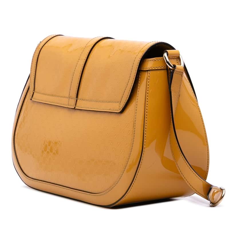 Gucci Microguccissima Patent Stirrup Crossbody Yellow Leather Very good condition - Back View