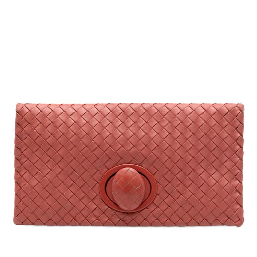 Bottega Veneta Nappa Intrecciato Turn Lock Clutch