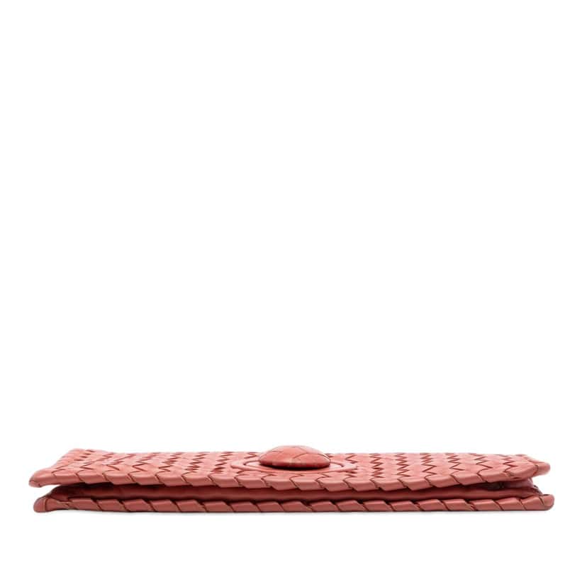 Bottega Veneta Nappa Intrecciato Turn Lock Clutch Red Leather Very good condition - Inside View