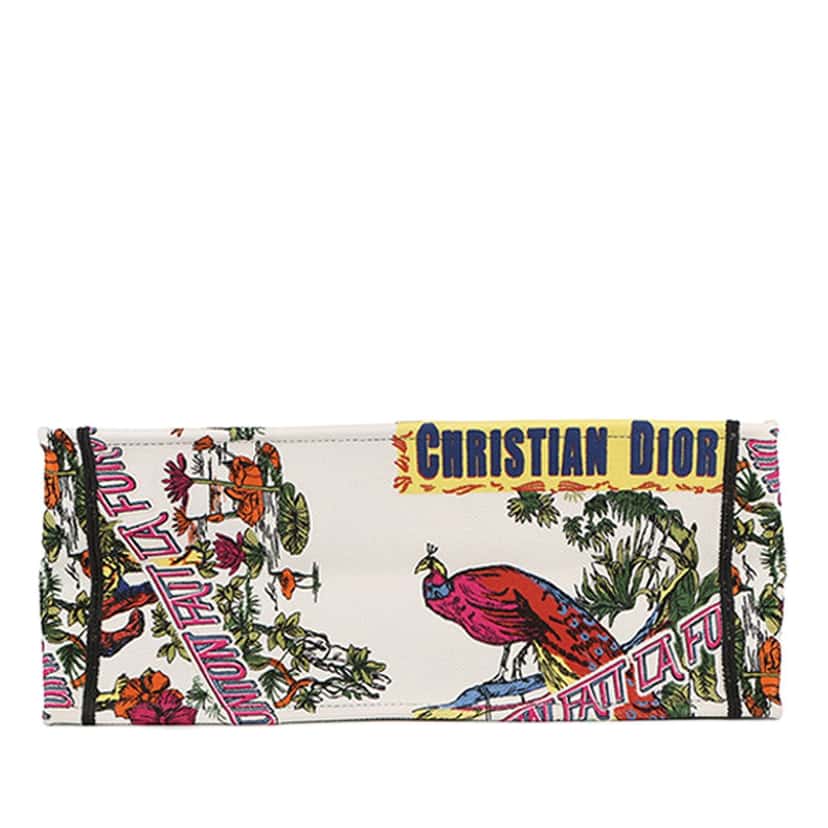 Dior Large Embroidered Canvas Indian Animals Book Tote White Very good condition - Inside View