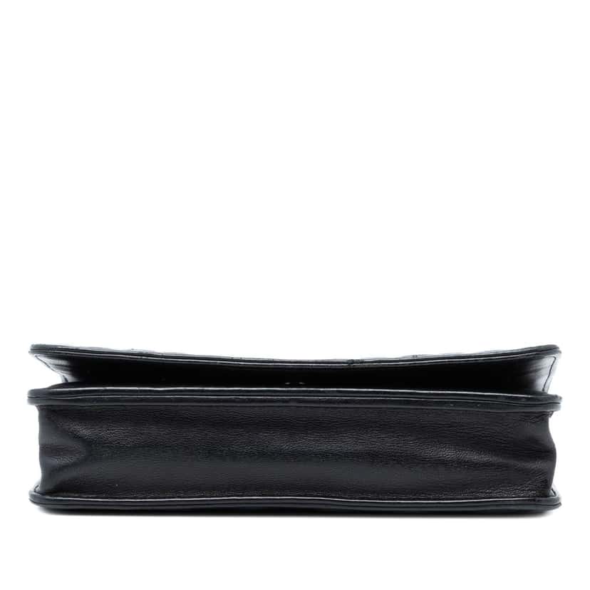 Chanel CC Embossed Lambskin Diamond Wallet On Chain Black Leather Very good condition - Inside View