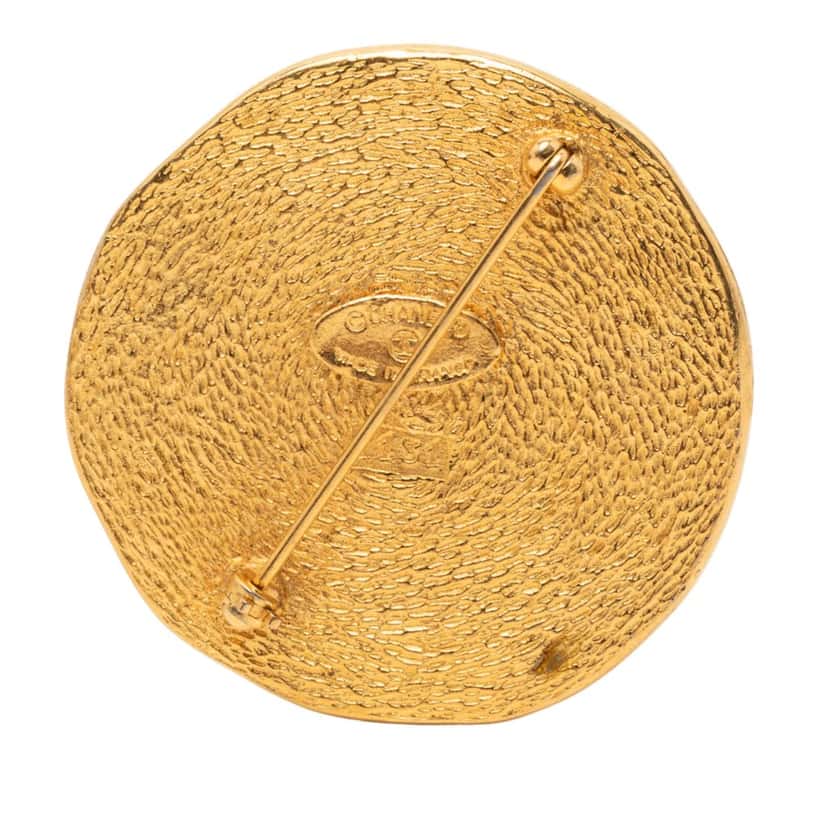 Chanel Gold Plated 31 Rue Cambon Coin Brooch Gold Metal Very good condition - Back View