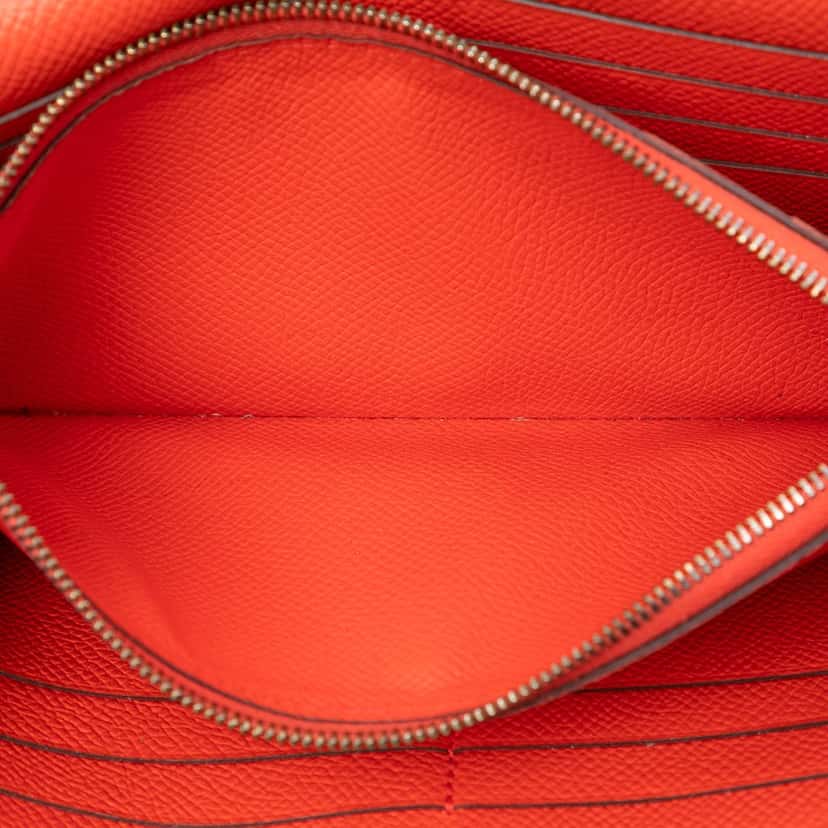 Hermès Epsom Kelly Longue Wallet Orange Leather Very good condition - Model View