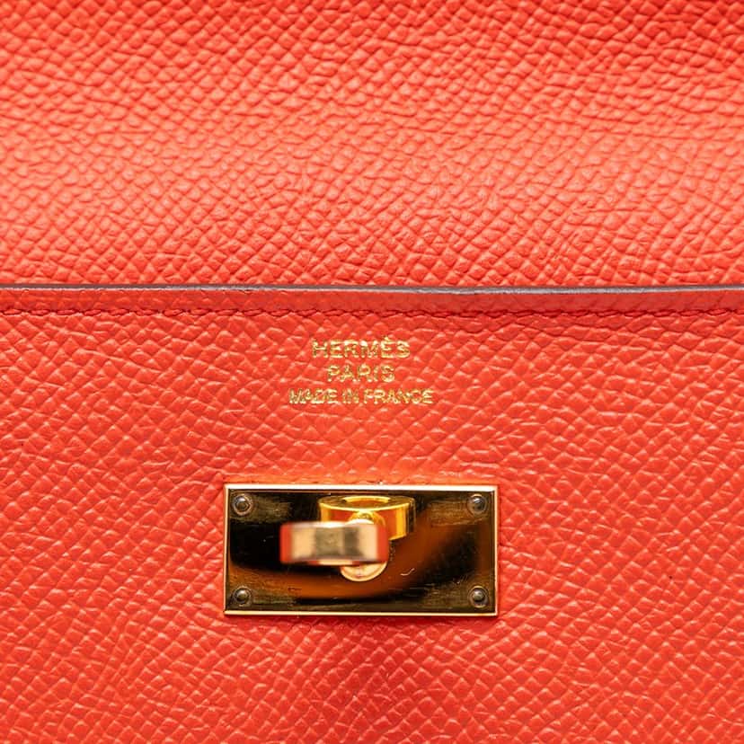 Hermès Epsom Kelly Longue Wallet Orange Leather Very good condition - Box View
