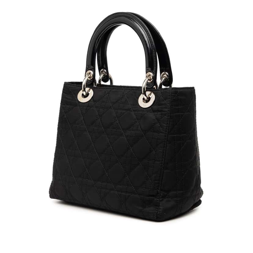 Dior Medium Nylon Cannage Lady Dior Black Very good condition - Back View