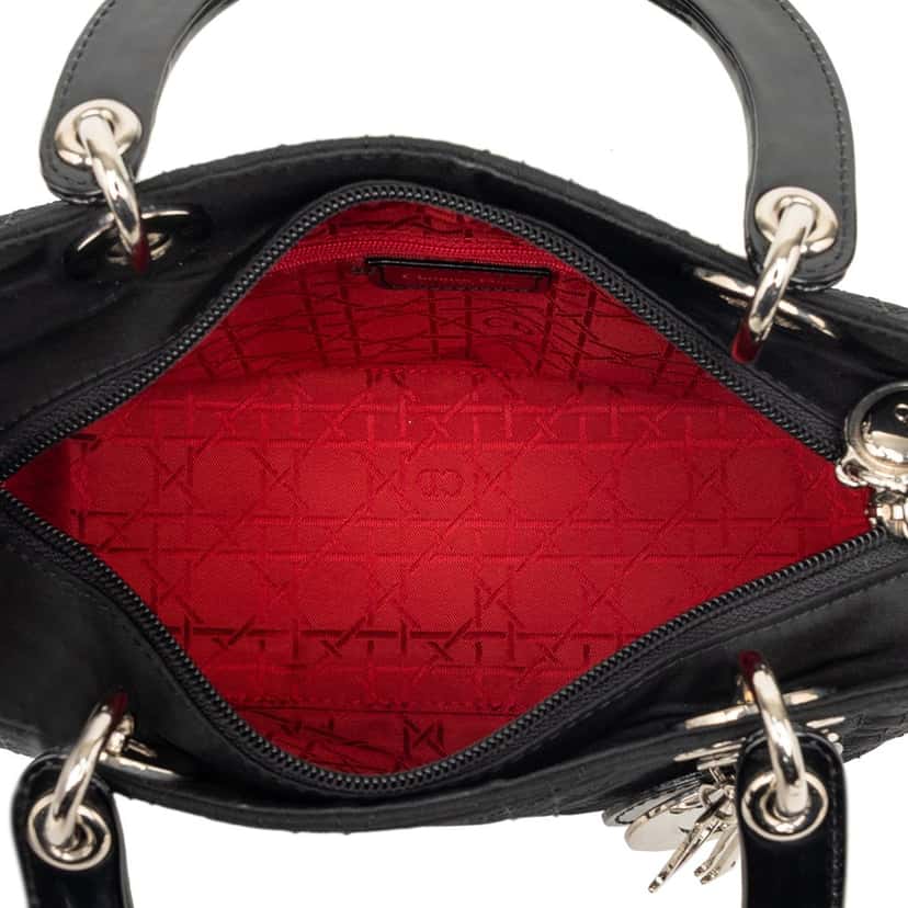 Dior Medium Nylon Cannage Lady Dior Black Very good condition - Model View