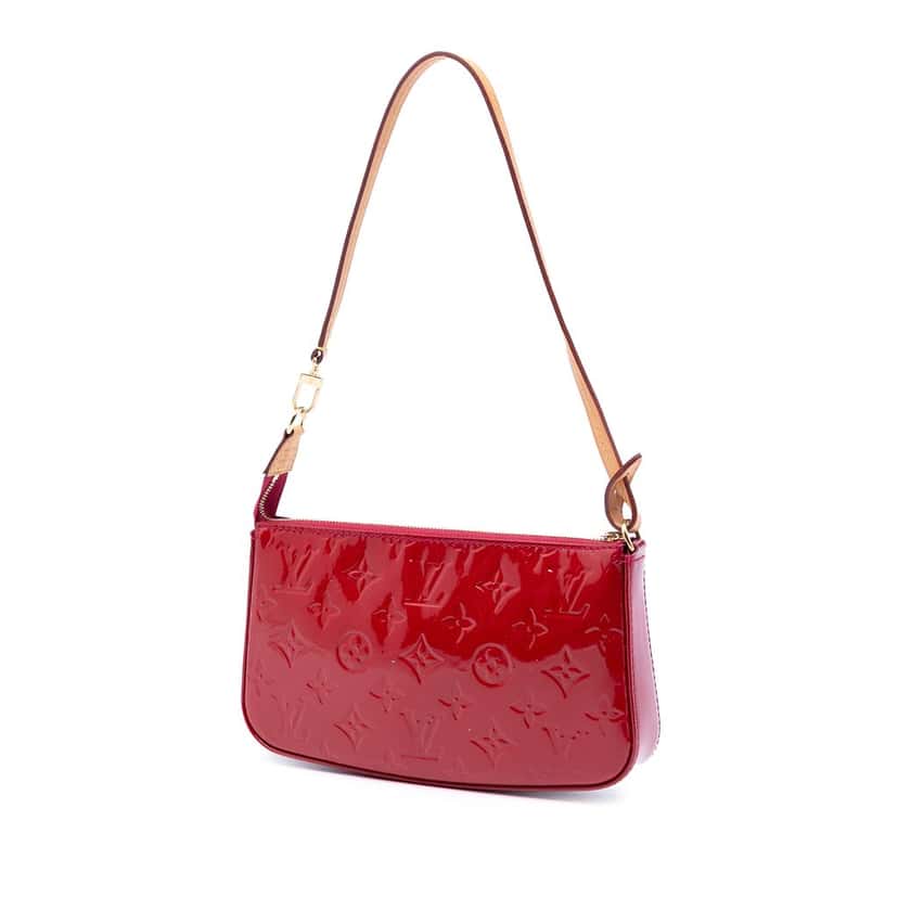 Louis Vuitton Monogram Vernis Pochette Accessoires Red Leather Very good condition - Back View
