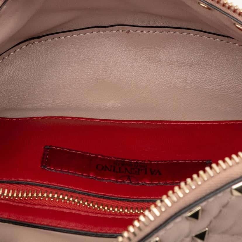 Valentino Nappa Rockstud Spike Belt Bag Brown Leather Very good condition - Model View