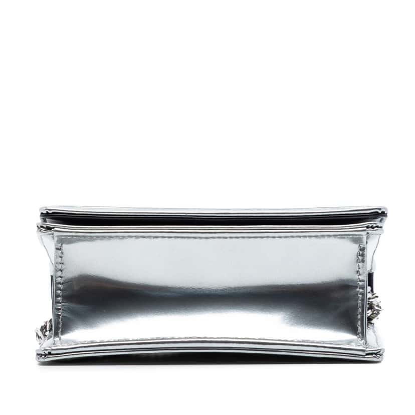 Dior Baby Metallic Patent Microcannage Diorama Flap Silver Leather Very good condition - Inside View