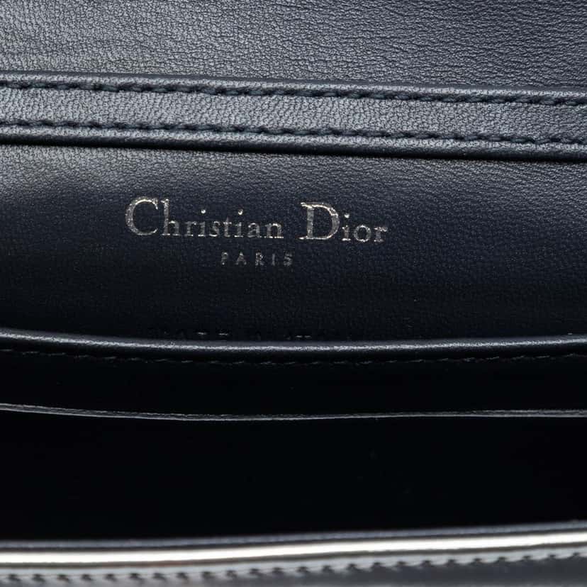 Dior Baby Metallic Patent Microcannage Diorama Flap Silver Leather Very good condition - Box View