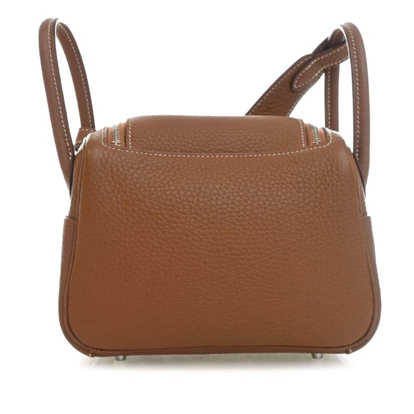 Hermès Mini Clemence Lindy 20 Brown Leather Very good condition - Back View