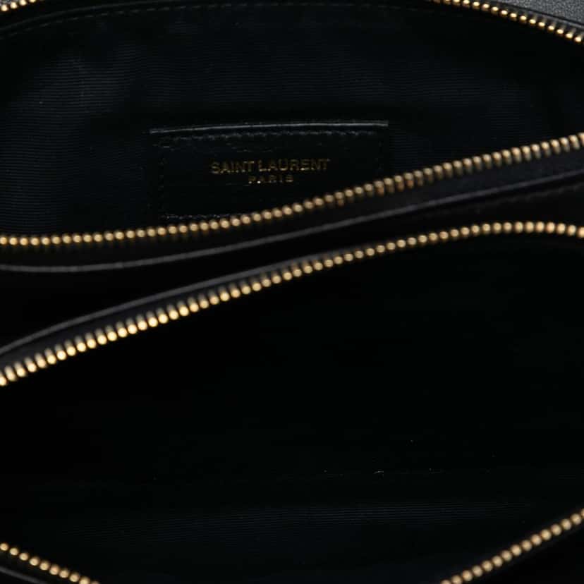 Saint Laurent Diamond Quilted Lambskin Angie Chain Bag Black Leather Very good condition - Model View