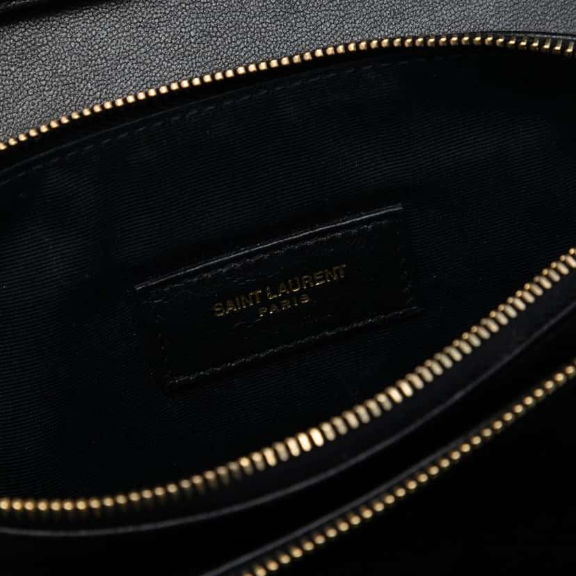 Saint Laurent Diamond Quilted Lambskin Angie Chain Bag Black Leather Very good condition - Box View