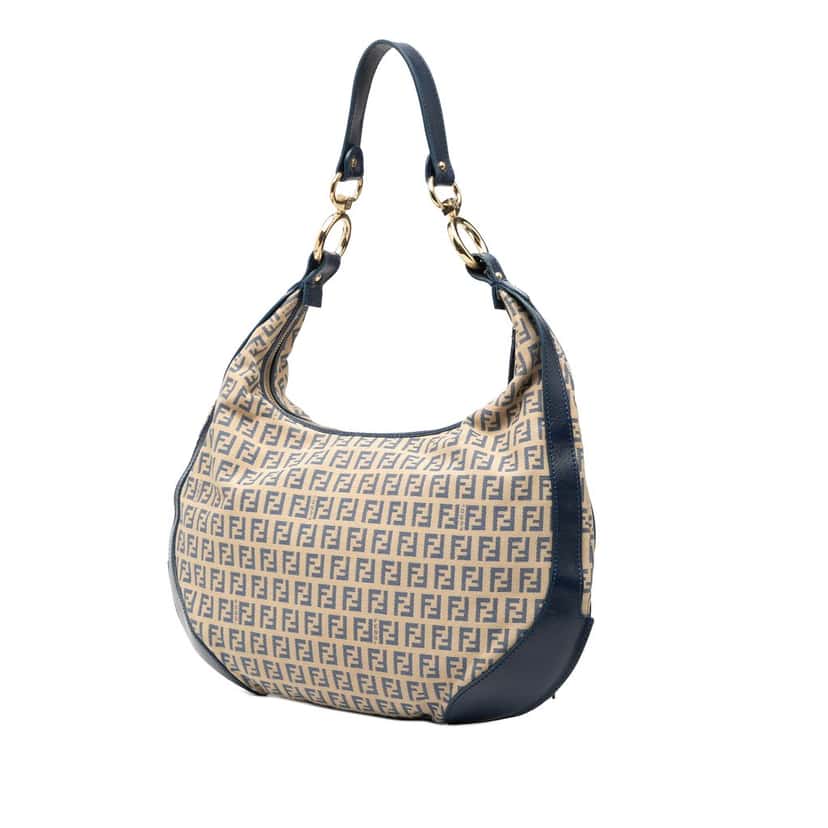 Fendi Zucchino Canvas Chef Pocket Hobo Beige Very good condition - Back View