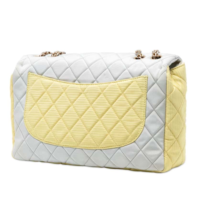 Chanel Tricolor Quilted Grosgrain Satin Reissue 2.55 Single Flap 227 Blue Very good condition - Back View
