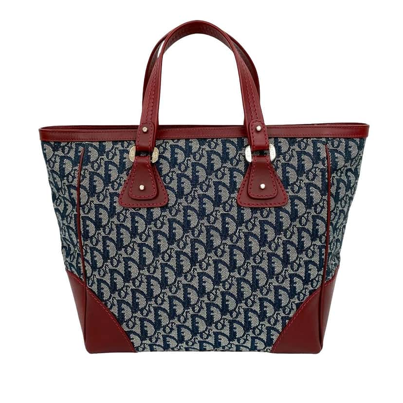 Dior Diorissimo Trotter Canvas Zip Tote Blue Very good condition - Back View